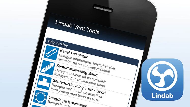 Lindab lanserer nå appen Vent Tools