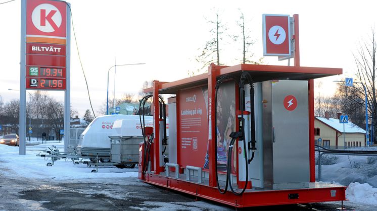 En av två mobila laddstationer i Circle Ks regi
