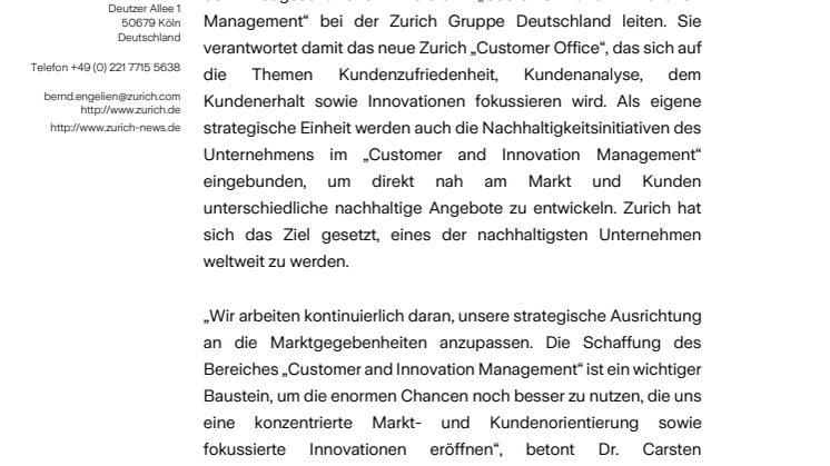   Monika Schulze wird Head of Customer and Innovation Management