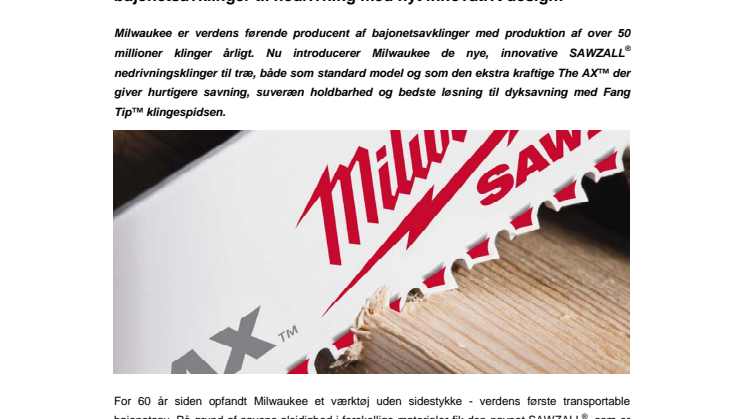 Det bedste er blevet endnu bedre: Milwaukee lancerer bajonetsavklinger til nedrivning med nyt innovativt design! 