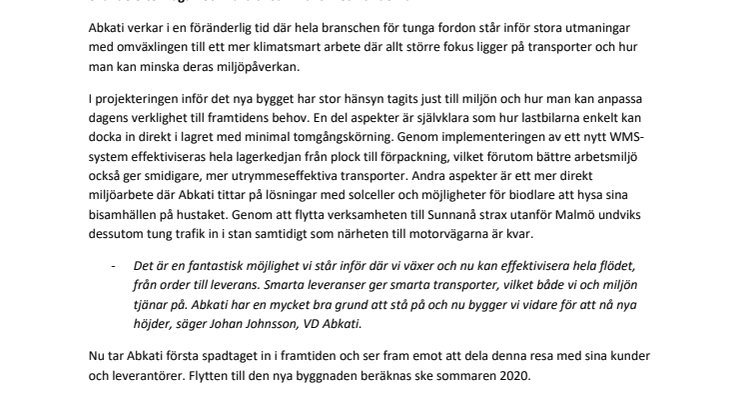 Abkati satsar och bygger nytt för framtiden
