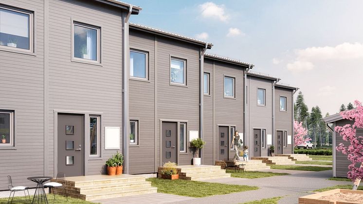 Brf Körsbärsdalen - 3D-bild av framsidan