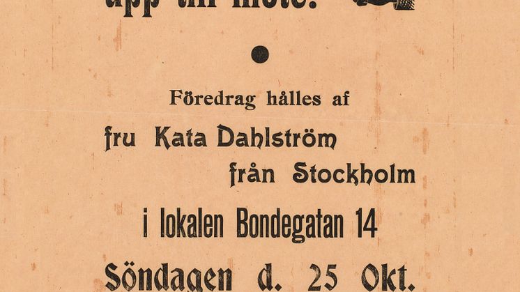 Kvinnor upp till möte/Petra Bauer affisch