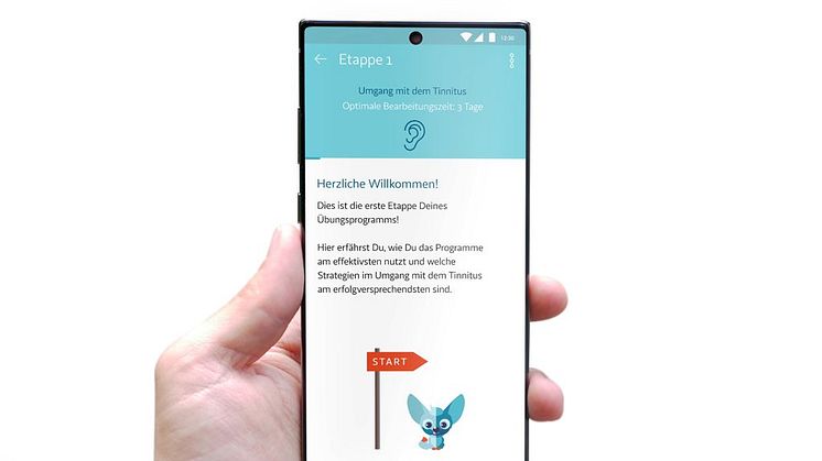 Ansicht der Tinnitus-App Kalmeda