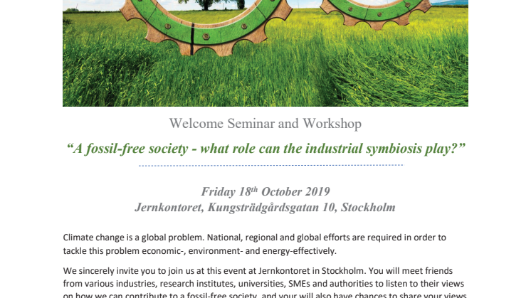 Program A fossil-free society - what role can the industrial symbiosis play?