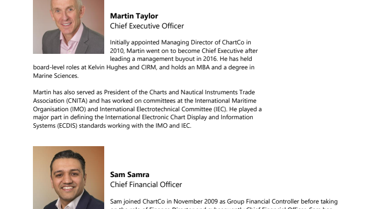 ChartCo Management Team - 2018