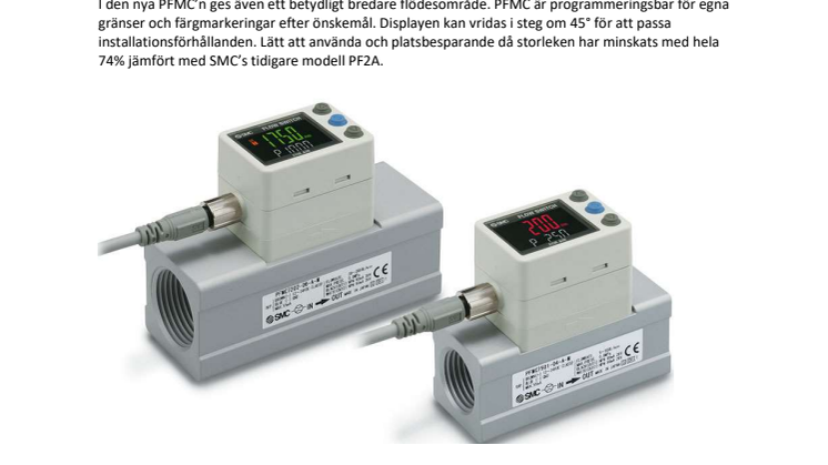 SMCs flödesmätare spar plats och energi