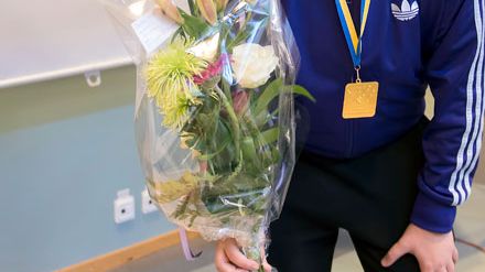 SM-guldsvinnare hyllas på Widénska gymnasiet