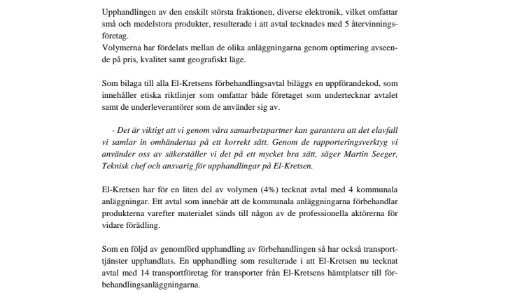 Upphandling av Sveriges elektronikåtervinning avslutad