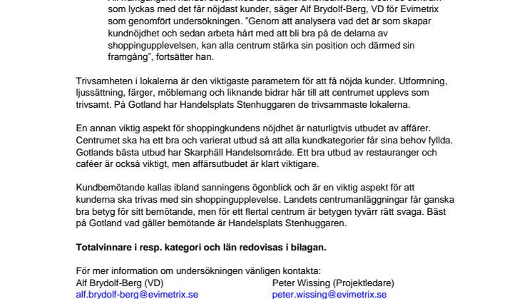 Vad tycker shoppingkunderna i Gotlands län