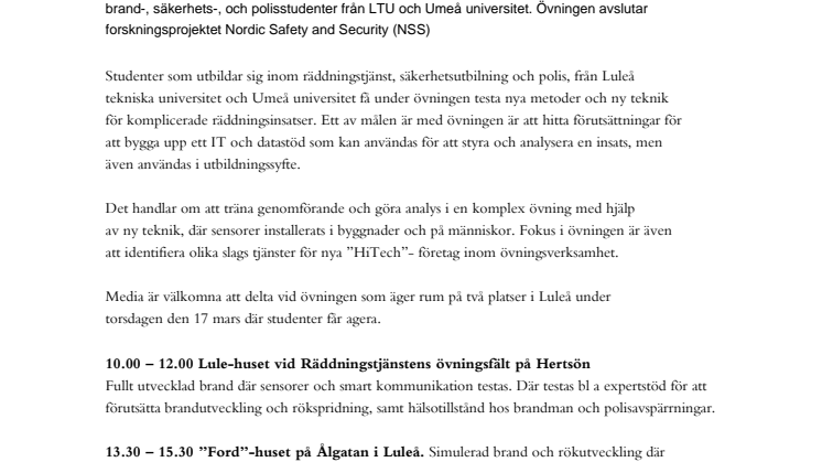 Nya metoder och teknik testas vid stor insatsövning 
