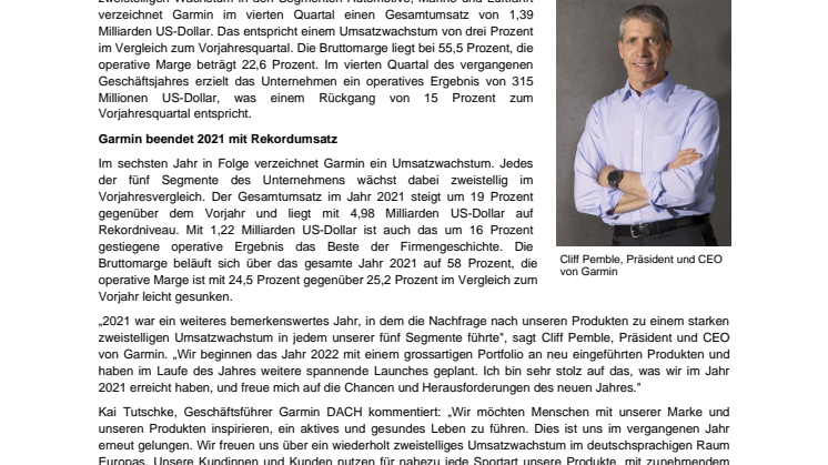 Garmin PM Quartalszahlen Q4 2021_Jahresergebnis 2021