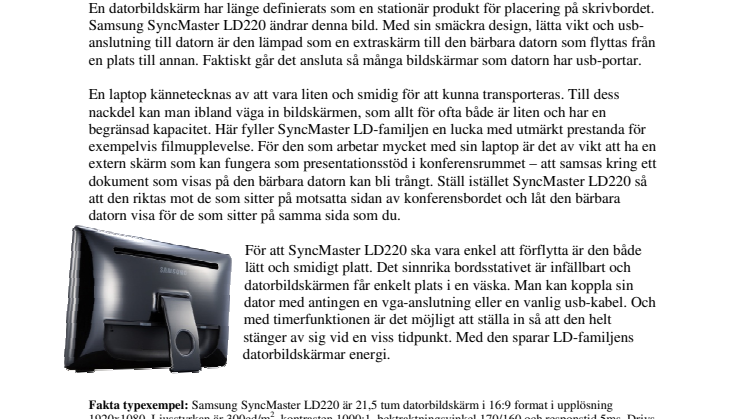 Samsungs nya mobila datorbildskärm