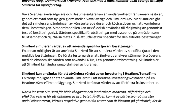SimHerd visar ekonomiska effekten i hela besättningen 