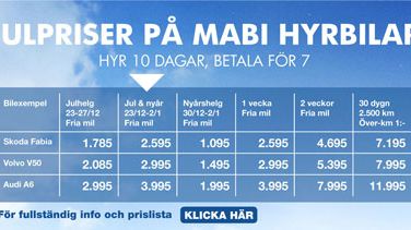 Julpris - hyr 10 dagar, betala för 7