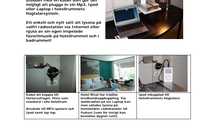 Personlig musikmix i varje hotellrum.