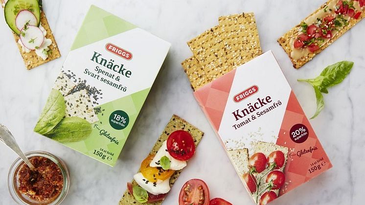 Nyhet från Friggs: Glutenfritt knäcke med grönsaker och superfrön