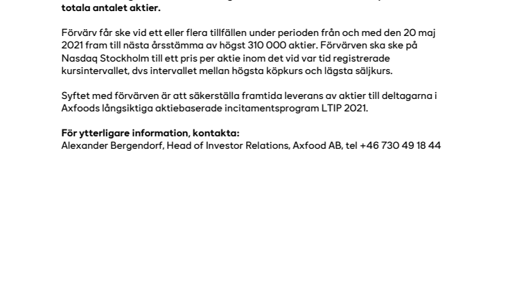 Axfoods styrelse har beslutat om förvärv av egna aktier.pdf