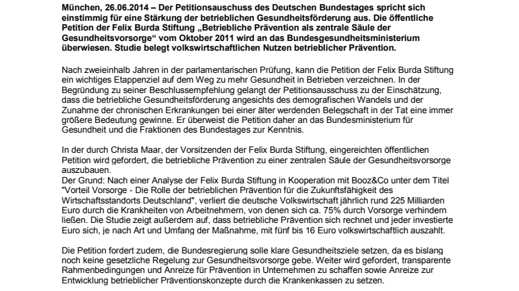 Etappensieg für mehr betriebliche Prävention