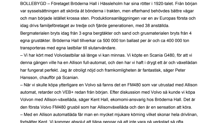 Allison automat i Volvo FM480 grusbil