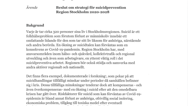 Snabba beslut för att minska risk för självmord
