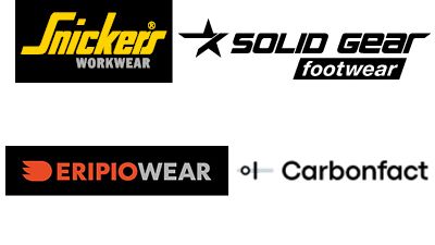 Snickers Workwear, Solid Gear Footwear og EripioWear  er de første merkene innenfor vernebekledning som samarbeider med Carbonfact