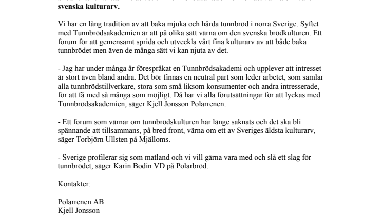 Tunnbrödsakademien bevarar vårt svenska kulturarv