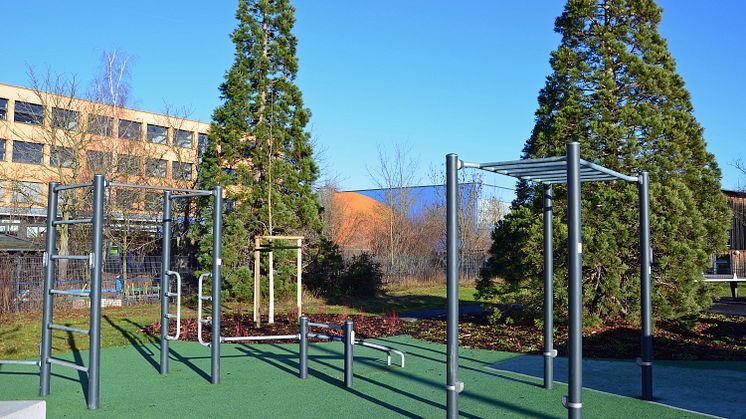 Turn- und Fitnessgeräte am Skatepark Grünau