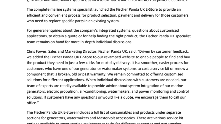29 October 2021 - Fischer Panda UK Launches New E-Store.pdf