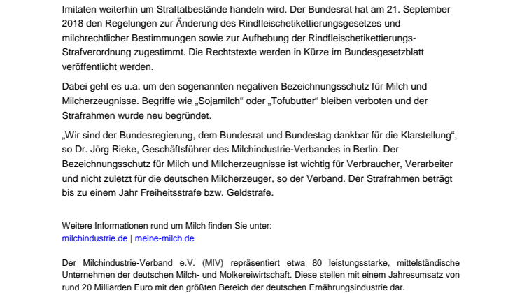 „Sojamilch“ bleibt verboten