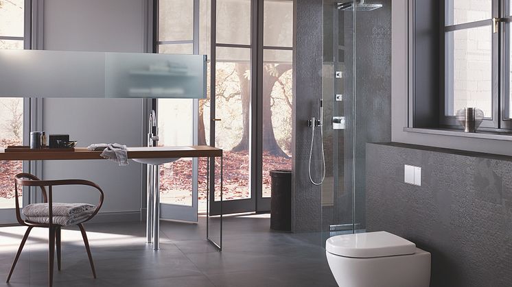 Duschtoalett Geberit AquaClean Sela med spolplatta Omega 30