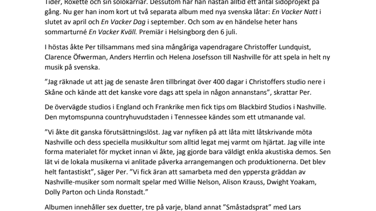 Två nya svenska soloalbum med Per Gessle: Personligt, poetiskt, eget