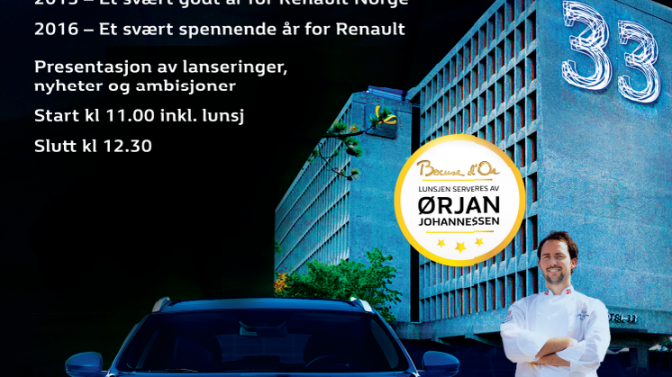 Invitasjon til pressemøte Renault Norge 13 januar kl 11.00