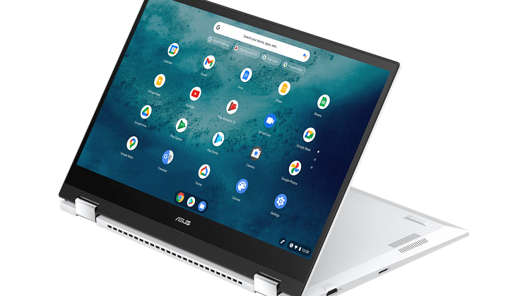 ChromeBook CX5 CX5500_Stand mode, 360-degree ErgoLift hinge, and optional USI stylus support.png