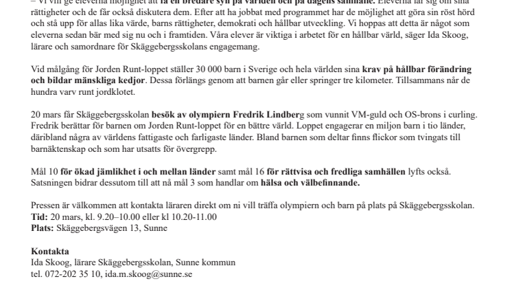 Sunnebarn vill nå 100 varv runt  jordklotet för en hållbar värld