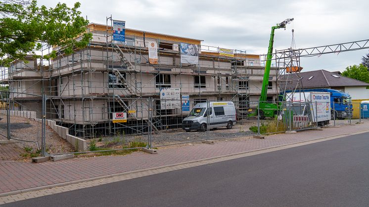 Das neue Wohnhaus der Hephata Diakonie in der Zentstraße in Flieden befindet sich aktuell im Rohbau. 
