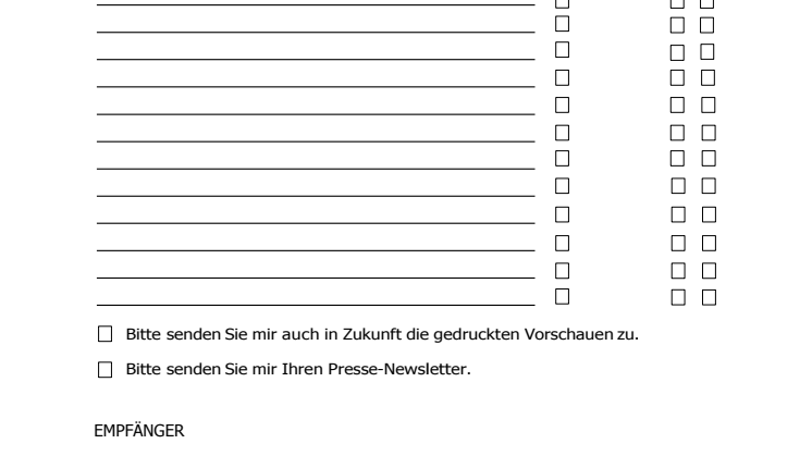 Bestellformular Herbstprogramm 2019
