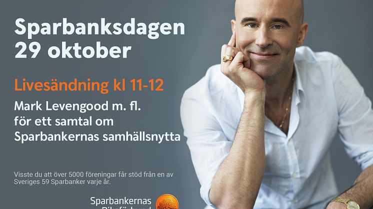 Mark Levengood samtalar med Sparbanker om deras samhällsnytta. Fotograf: Stellan Herner