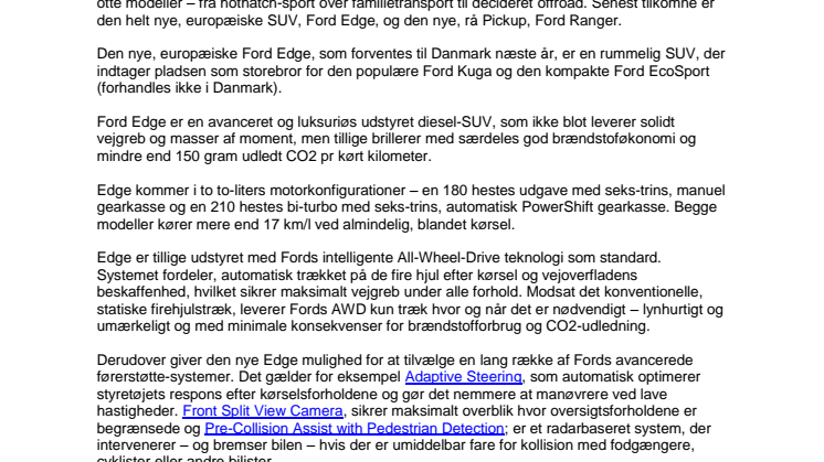 Ford udvider muligheder for firehjulstræk med ny stor SUV og ny rå pickup