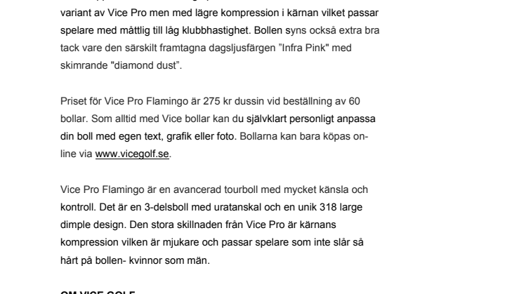 Ingen vanlig tjejboll – Vice lanserar Vice Pro Flamingo