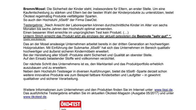 Erster Kinderhochstuhl bei Öko-Test mit "sehr gut" bewertet- so sehen Sieger aus