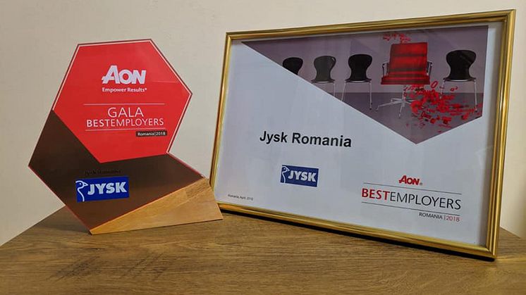 JYSK România câștigă premiul AON Best Employers 2018