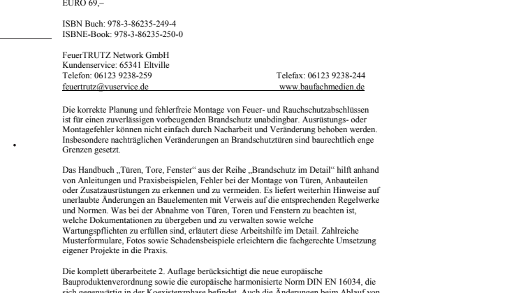 Brandschutz im Detail – Türen, Tore, Fenster