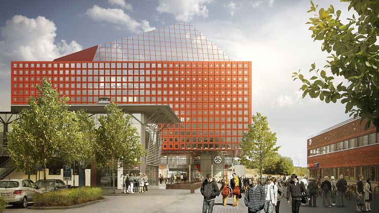 Skiss nya studenthuset (exteriör), Linköpings universitet