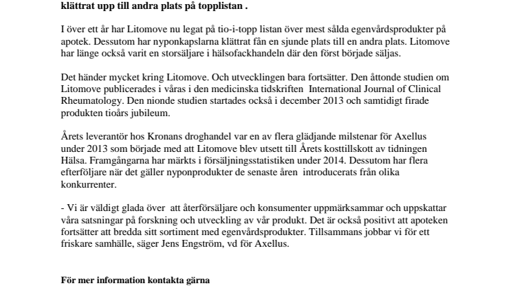 Nypon klättrar på topplistan över mest sålda egenvårdsprodukter