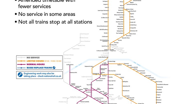 22 July RMT strike action rail service map