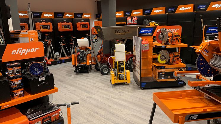 DiaProff showrom med Norton Clipper maskiner