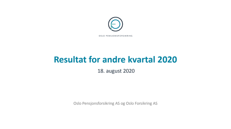 OPF resultatpresentasjon Q2 2020