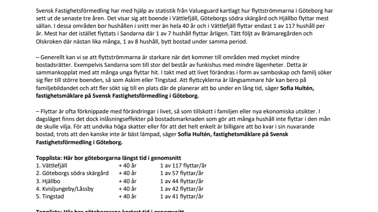  Södra skärgården och Vättlefjäll: Områdena där göteborgarna bor för livet