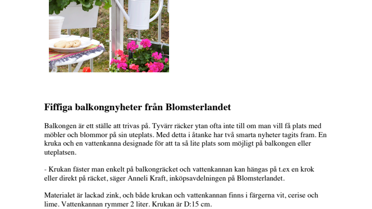 Fiffiga balkongnyheter från Blomsterlandet